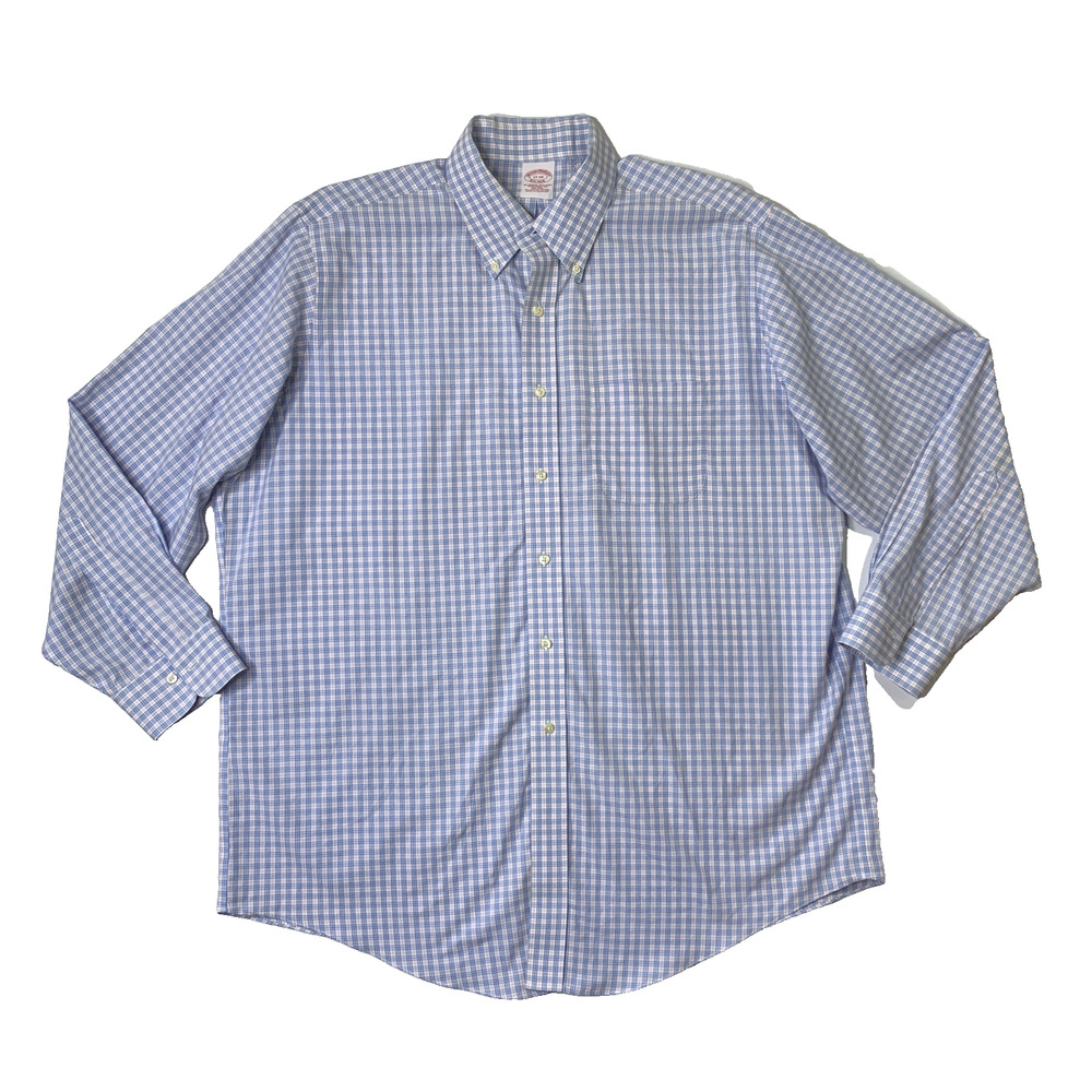 Brooks Brothers Shirt Mens 17 Traditional Fit Non Iron Pima Cotton Button Down